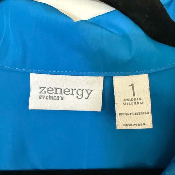 Blue Light Coat with Roll-Up Sleeves and Elastic Waist - Picture 3 of 10